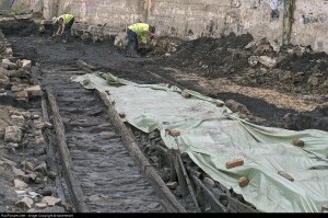 Wooden Waggonway from 1780s being unearthed