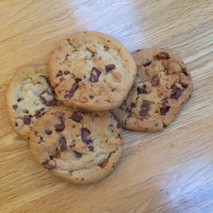 photograph of delicious chocolate cookies